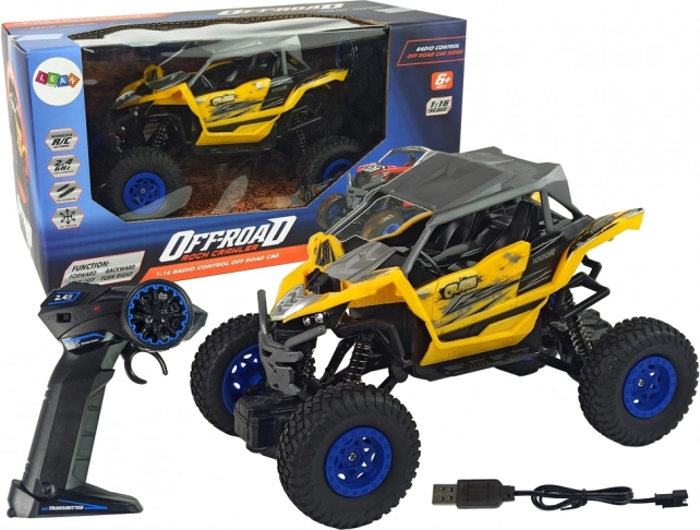 RC off-road auto na diaľkové ovládanie žlté 1:16