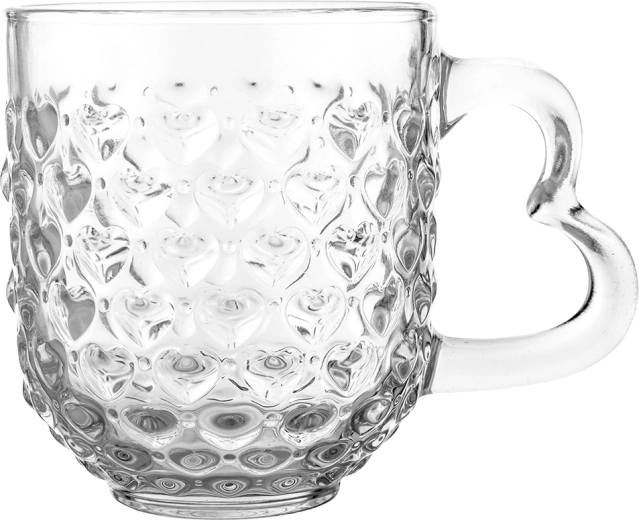 Altom Design sklenený hrnček so srdiečkovým dekorom 310 ml