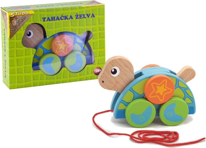 Ťahacia korytnačka BABU z dreva pre deti od 1 roka