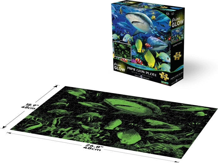 Prime 3D svietiace puzzle žralok 500 dielikov