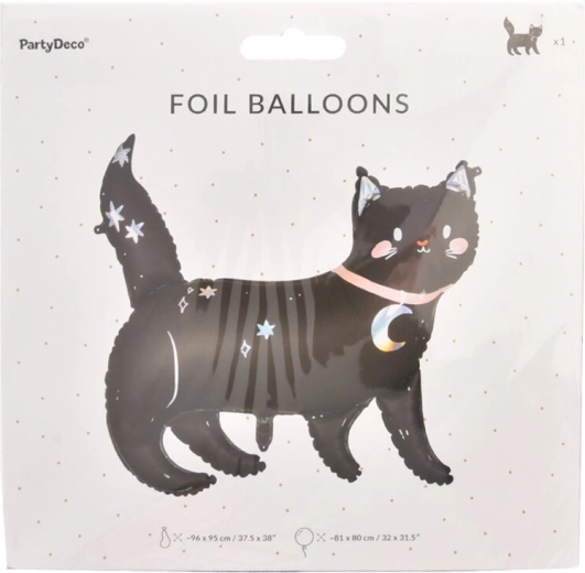Fóliový balón čierna mačka 96 × 95 cm