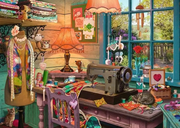 Ravensburger puzzle Moje útočisko 4: Šijací kútik 1000 dielikov