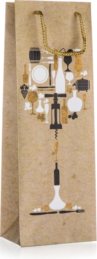 Darčeková taška na fľašu s motívom skla 12 × 35 × 9 cm