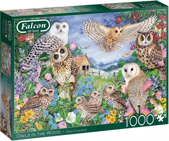 Puzzle FALCON sovy v lese, 1000 dielikov