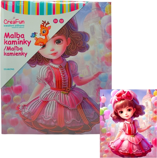 Diamantové maľovanie narodeninová bábika 25 × 30 cm