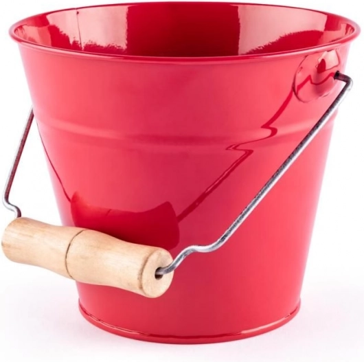 Woody záhradný vedierko červené kovové