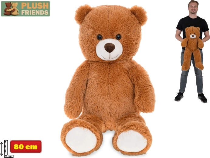 Plyšový medveď Plush Friends 80 cm – tmavohnedý