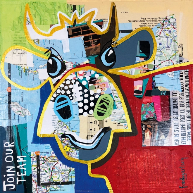 Štvorcové puzzle Bodkovaná krava 1000 dielikov