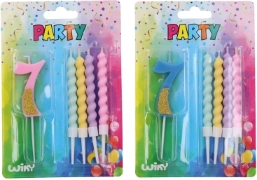 Párty sviečka číslo 7 so štyrmi sviečkami