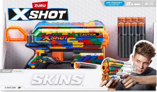 Penový blaster X-Shot Skins Flux Striper (8 šípok)
