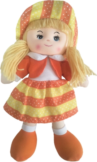 Handrová bábika 60 cm v oranžových šatách