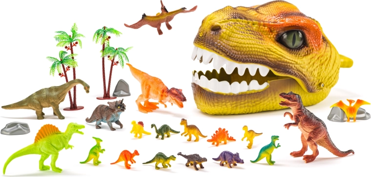 Dinosaurovia hlava s figúrkami – herný set 25 dielov