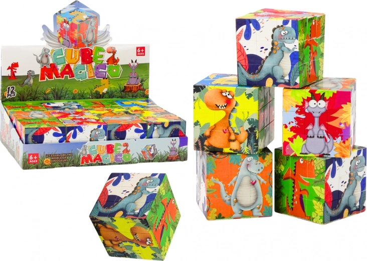 Magická kocka Vzdelávacie puzzle Dinosaury Puzzle Logická hra