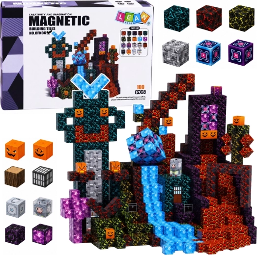 Magnetické kocky Pixel 3D Temný svet 100 dielov STEM