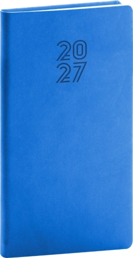 Notique vreckový diár Aprint 2027 modrý 9 × 15,5 cm