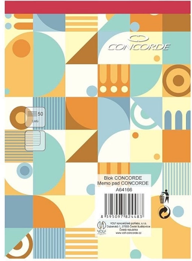 Poznámkový blok CONCORDE A6 linajkovaný 8 mm, 50 listov
