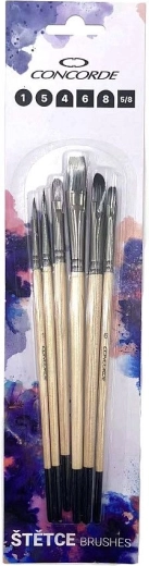 Sada nylonových štetcov CONCORDE, 6 ks