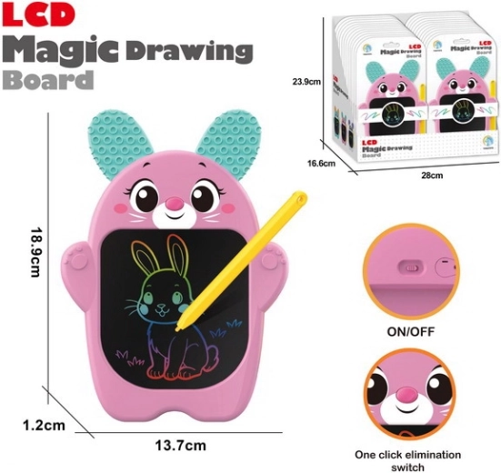Kresliaca LCD tabuľka zajačik 18,9 × 13,7 cm