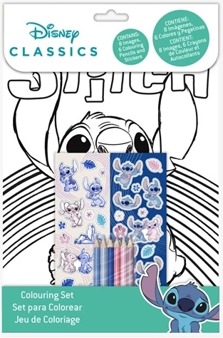 Stitch vyfarbovacia sada s pastelkami a nálepkami