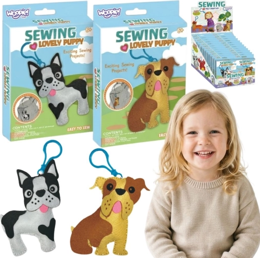 Woopie Sewing Lovely Puppy – sada na šitie pre deti (DIY prívesok psíky)