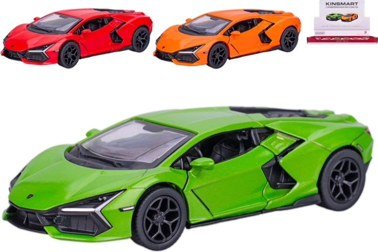 Kinsmart Lamborghini Revuelto kovový model 1:38 s otváracími dverami