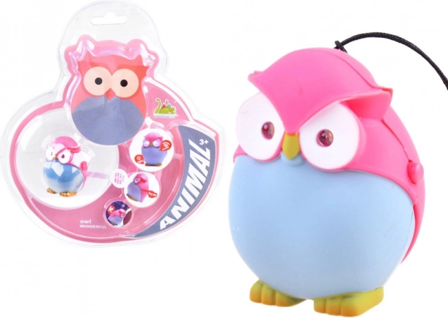 Farebný prívesok na kľúče sova so svetlom a zvukom