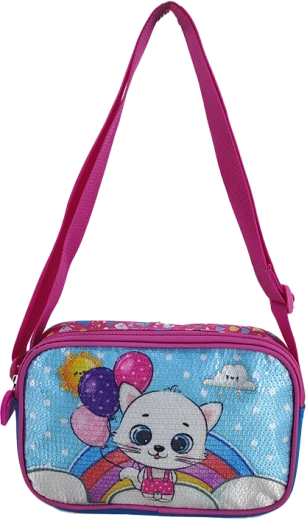 Detská taška cez plece Mačička a balóniky 21,5 cm