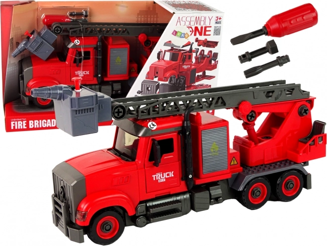 Hasičské auto na zostavenie s doplnkami, červené
