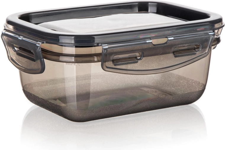 Dóza CADENZA obdĺžniková 0,45 l s klipovým uzáverom, dymovo transparentný plast