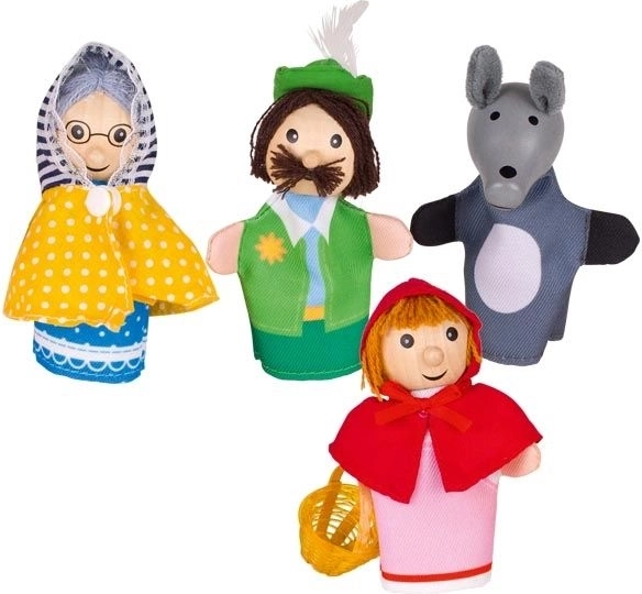 Goki sada prstových maňušiek Červená čiapočka, 4 ks