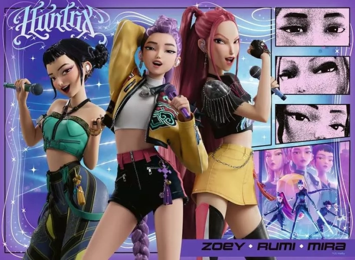 Ravensburger puzzle K-pop: Lovkyne démonov XXL 100 dielikov