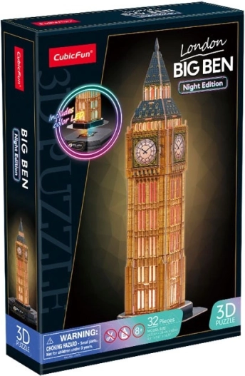 3D Puzzle s LED nočný edícia: Big Ben