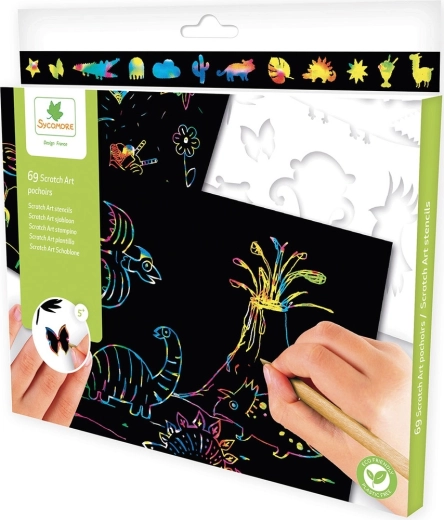 Scratch Art – vyškrabávanie podľa šablóny - 1 kus