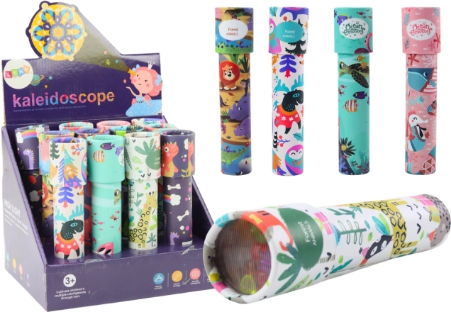 Detský kaleidoskop s korálikmi – farebné vzory