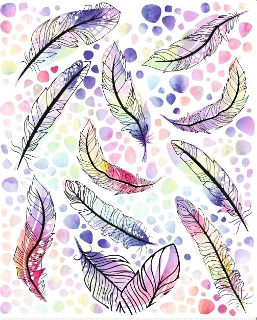 Nažehľovacie nášivky peria – veľký aršík 20 × 30 cm