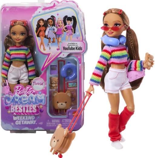 Barbie Dream Besties Teresa – módna bábika na víkendový výlet s doplnkami