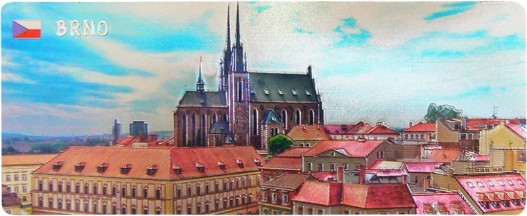 Magnetka Brno – detská vzdelávacia magnetka na chladničku 6 × 8 cm
