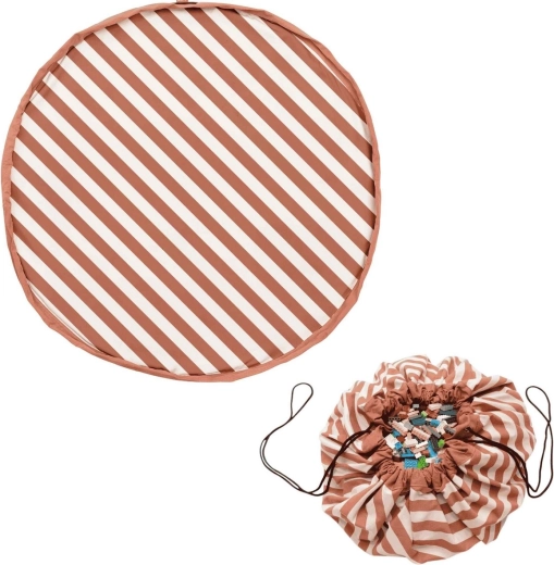 Play&Go Noomad original hracia deka a vak na hračky Stripes brown