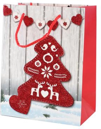 Papierová vianočná darčeková taška Toro 23 × 18 × 10 cm, mix motívov