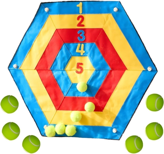 Masterkidz šesťstranný terč na suchý zips na hádzanie a učenie počítania