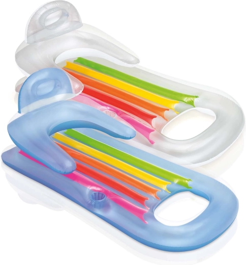 Nafukovacie ležadlo a kreslo do vody 2v1 160 × 85 cm Intex King Cool, strieborné