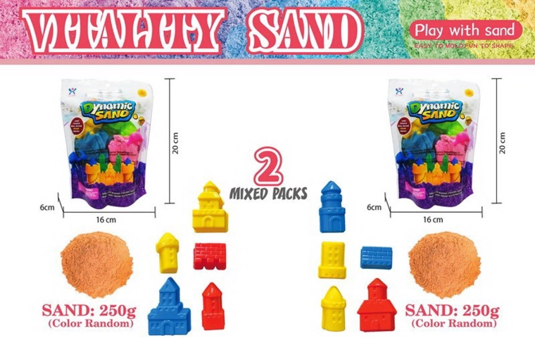 Kinetický piesok žltý 250 g so sadou formičiek hrad