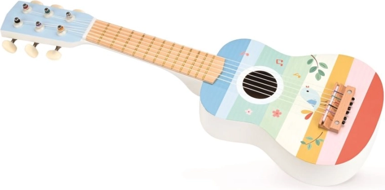 Drevená gitara s vtáčikom Lelin