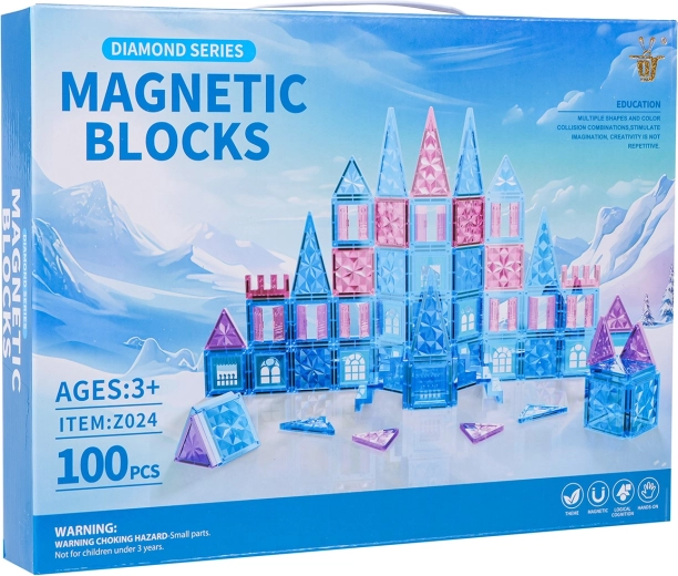 Magnetická stavebnica ICE SNOW, 100 dielov