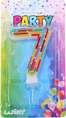 párty sviečka na tortu – číslo 7, čiarky