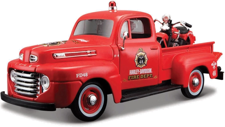 Maisto Harley-Davidson custom 1948 Ford F-1 pick-up s motocyklom 1936 EL Knucklehead 1:24