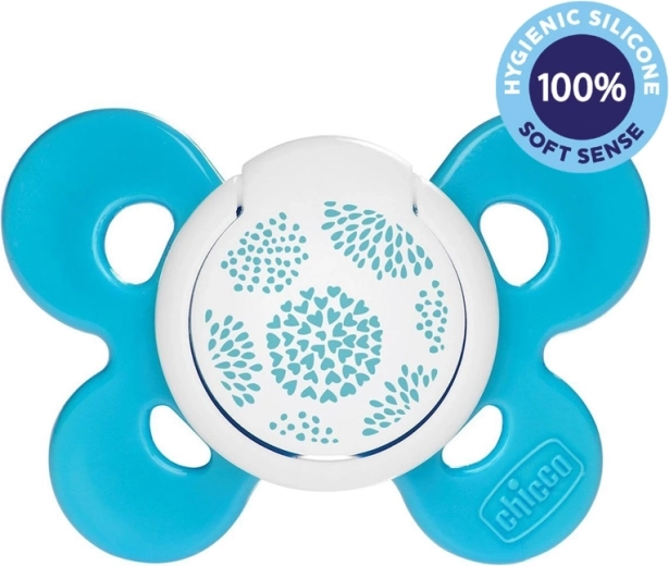 Chicco cumlík Physio Comfort silikónový 6–16 mesiacov, chlapec – bodky (1 ks)