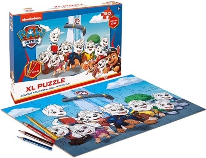 Paw Patrol vymaľovávacie puzzle 50 dielikov - 1 kus