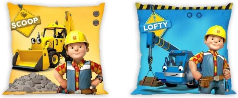Bob der Baumeister obliečka na vankúš „Scoop & Lofty“ 40 × 40 cm