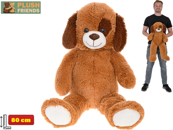 Plush Friends veľký plyšový pes 80 cm tmavohnedý